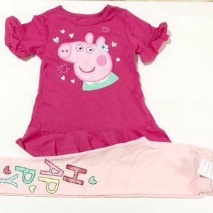 BNWT Peppa pig Berry ping top and light pink pants set